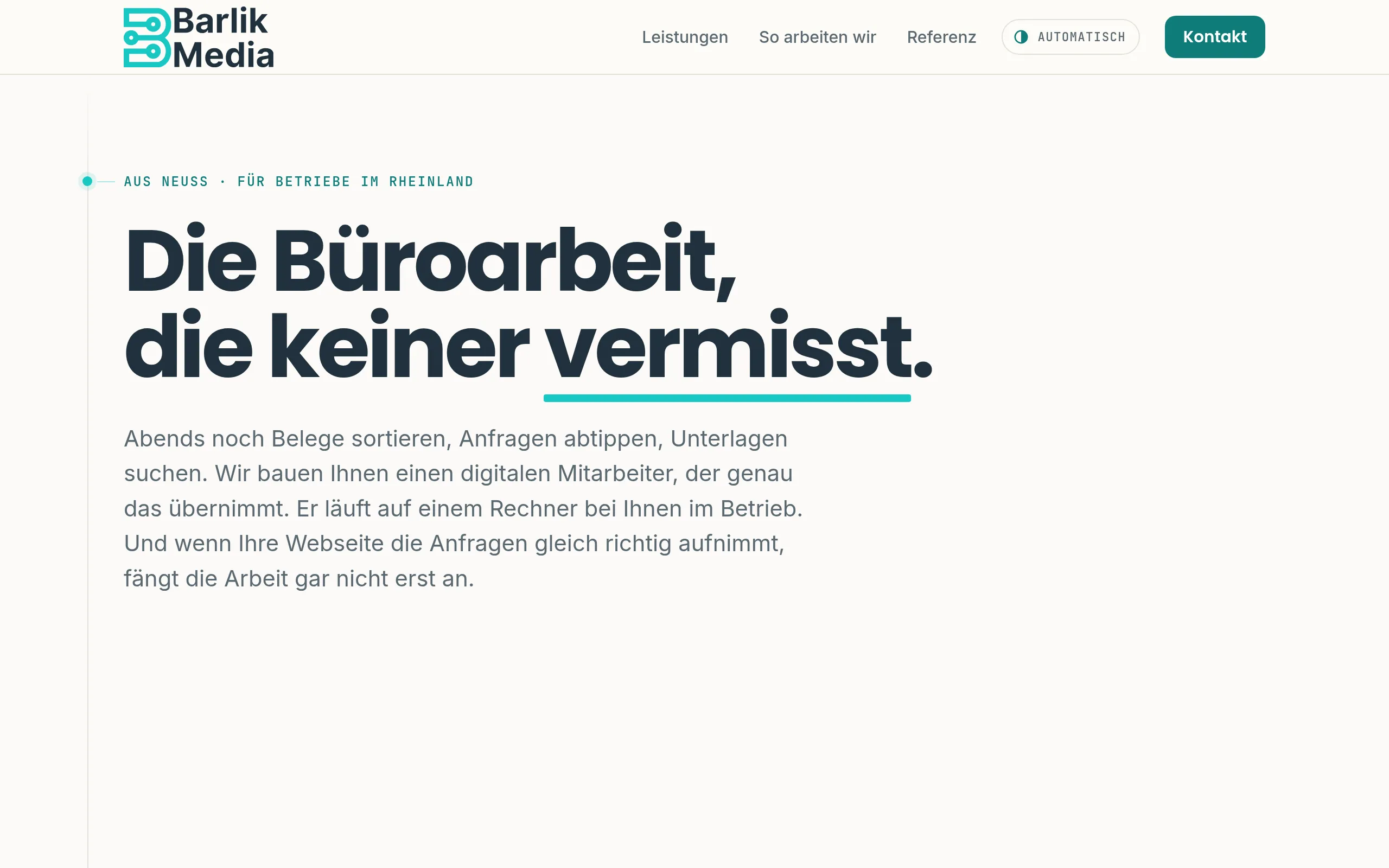 Startseite von barlikmedia.de auf dem Desktop