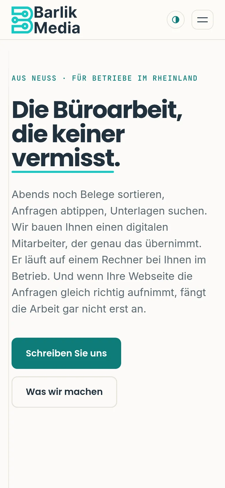 Startseite von barlikmedia.de auf dem Smartphone