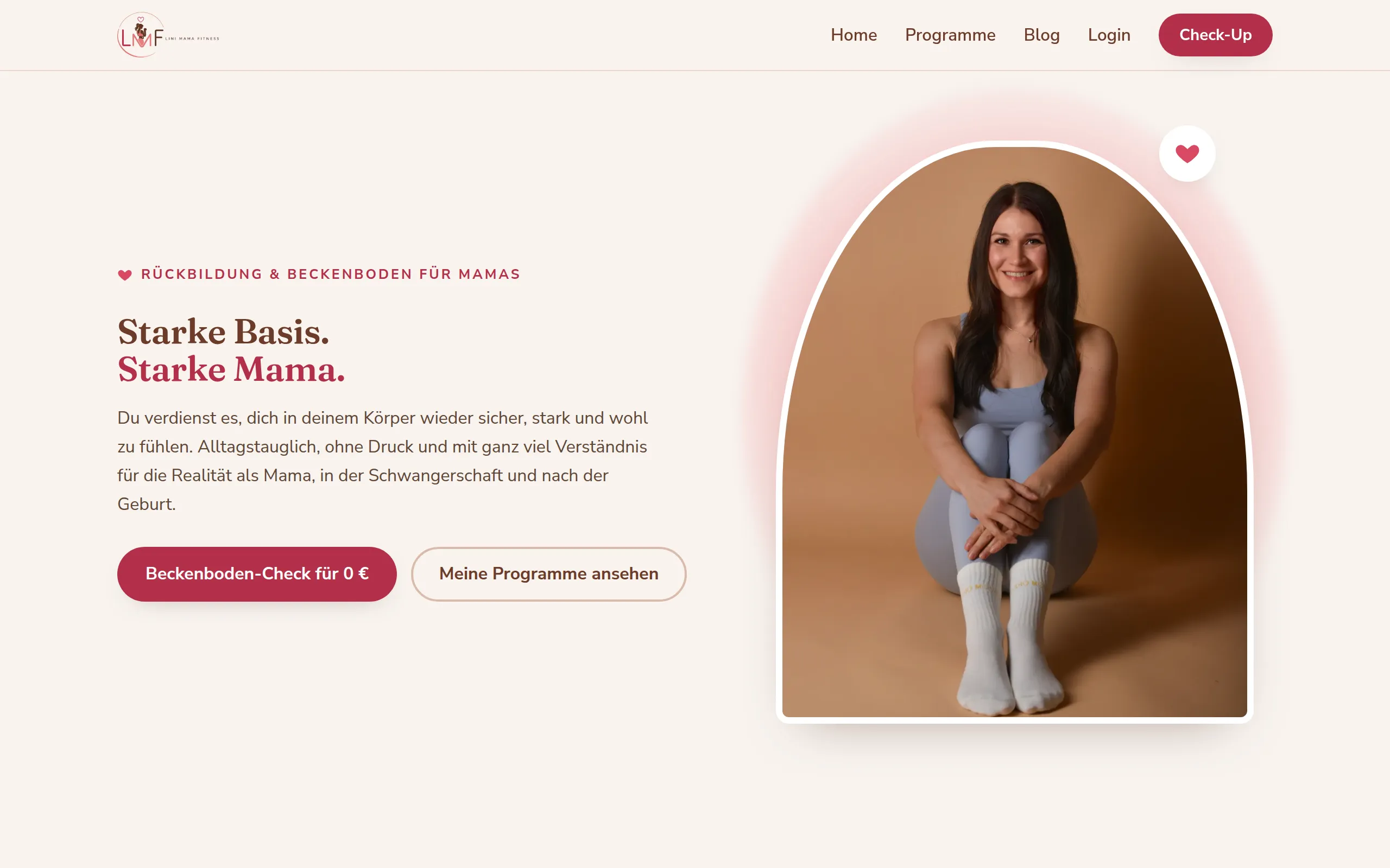 Startseite von Lini Mama Fitness auf dem Desktop